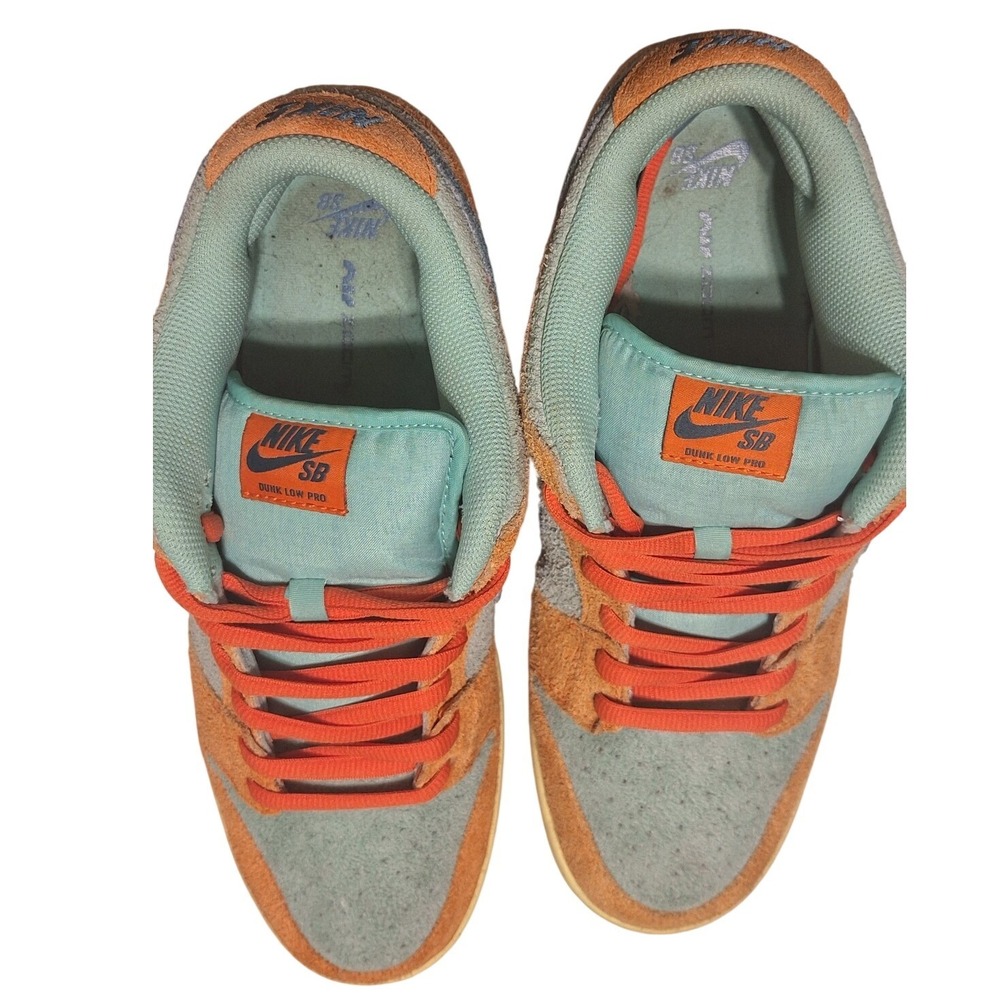 Nike SB Dunk Low Pro Premium Orange Aqua Shaggy Suede Sneakers Mens 11.5 - Picture 5 of 7